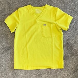 Figs Bright Yellow Men's Scrub Top